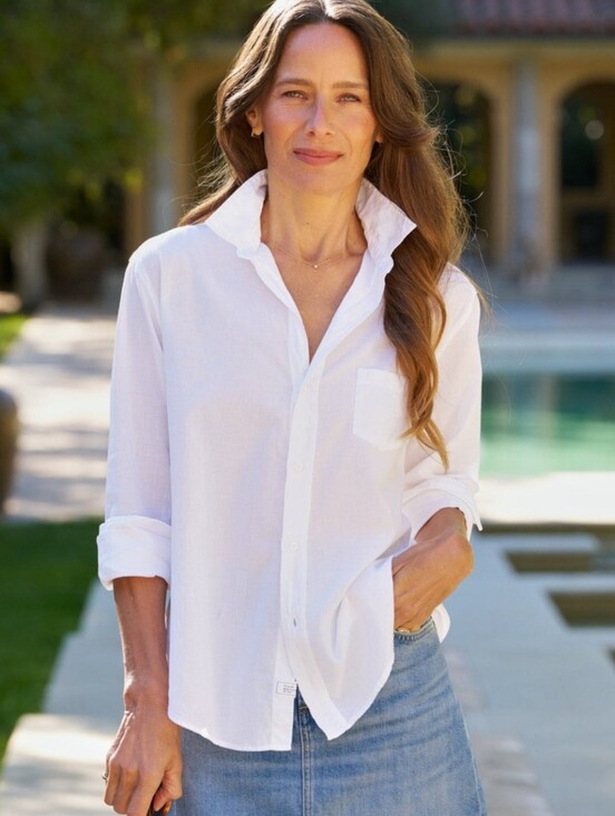 Frank & Eileen Tops - Frank & Eileen Eileen Relaxed Button Up Shirt In White Italian Casual Cotton